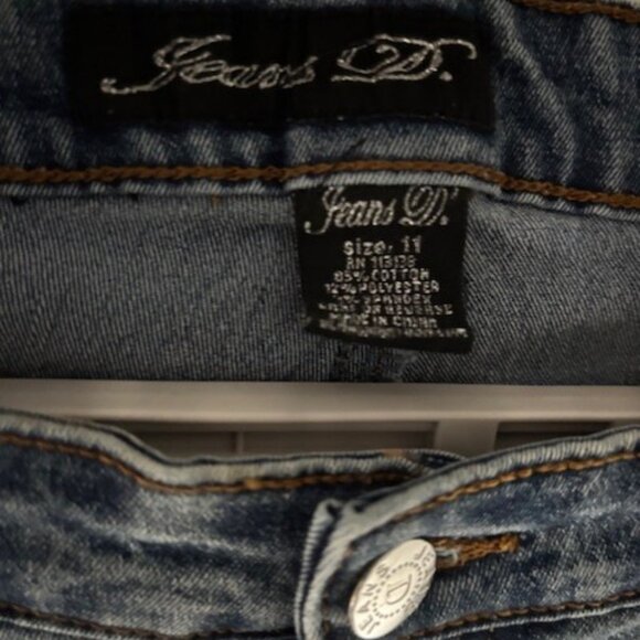 Jeans D Graphic Denim 11 Juniors MGY Y2K Revival Streetwear Statement Boot Cut - Picture 5 of 10